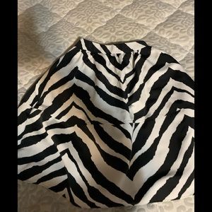 Zebra print high waisted midi skirt